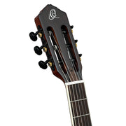 Ortega Tour Player Series Thinline Crossover Nylon String Acoustic Electric Guitar - Black