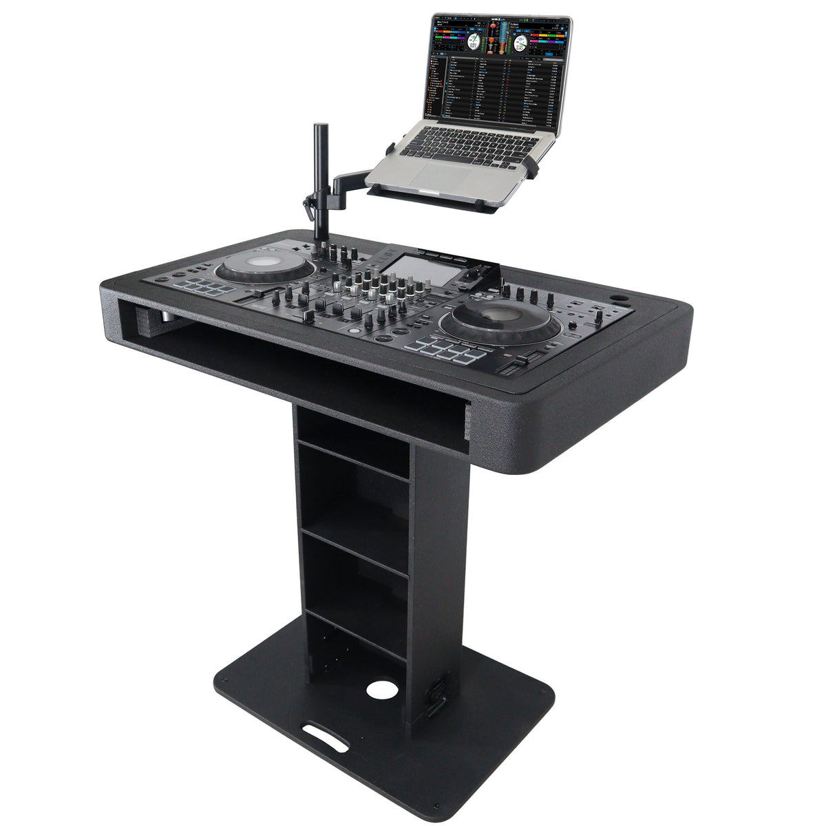 ProX XZF-DJCTBL Control Tower DJ Podium for Pioneer DDJ-REV7 XDJ-XZ FLX10 RANE Four - Black Finish