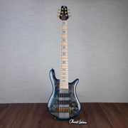Spector Euro 6 LT Poplar Burl Over Ash 6-String Electric Bass Guitar - Faded Light Blue Gloss - CHUCKSCLUSIVE - #]C121NB23299