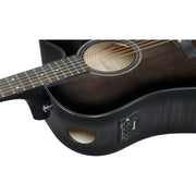 Ibanez AAD77CE AAD Acoustic Electric Guitar - Transparent Black Sunburst