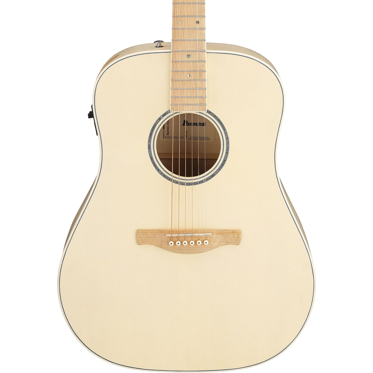 Ibanez AAD77M1E AAD Acoustic Electric Guitar - Open Pore Antique White
