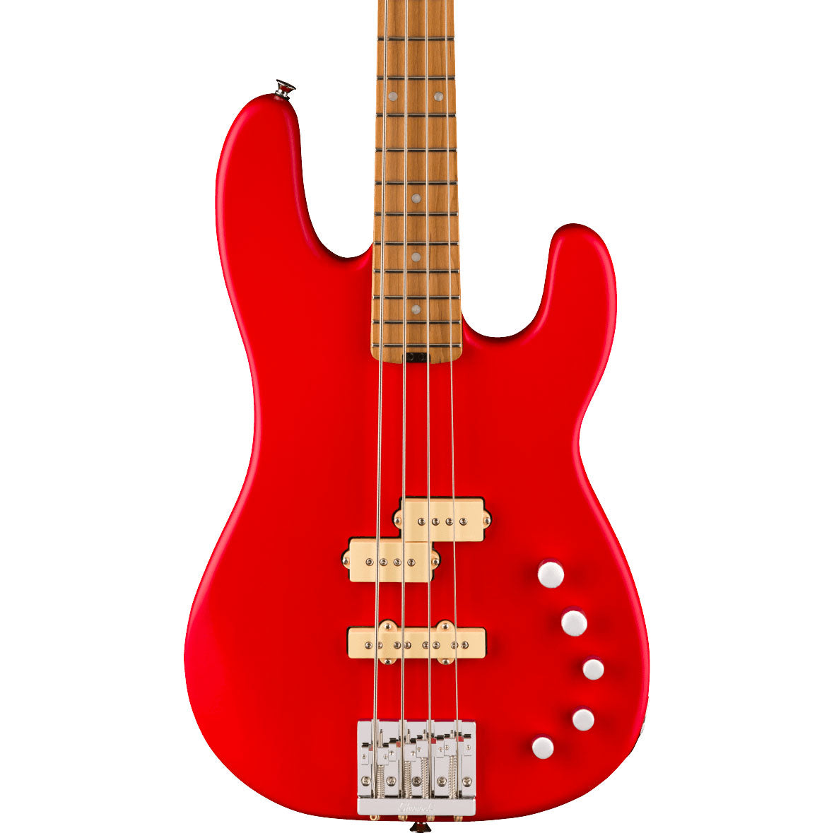 Charvel Pro-Mod San Dimas Bass PJ IV MAH Caramelized Maple Satin Ferrari Red