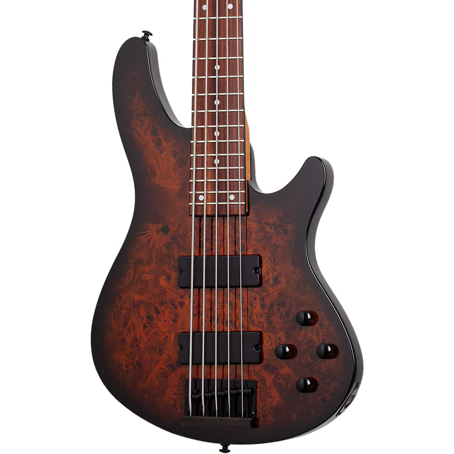 Schecter C-5 Standard 5-String Electric Bass - Tobacco Burl