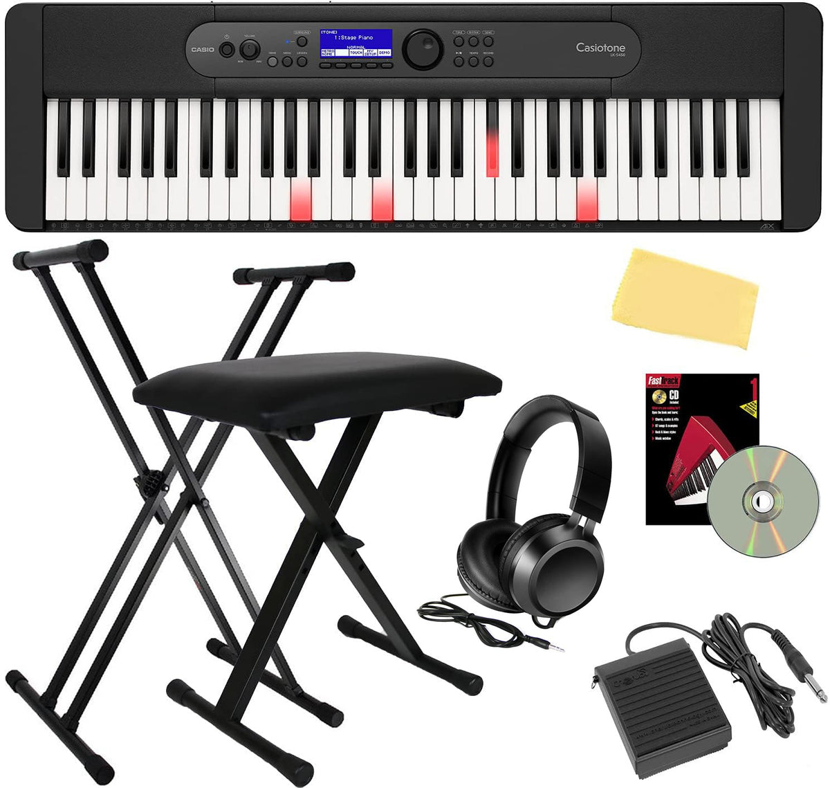 Casio LK-S450 Casiotone 61-Key Lighted-Key Keyboard w/ Adjustable Stand
