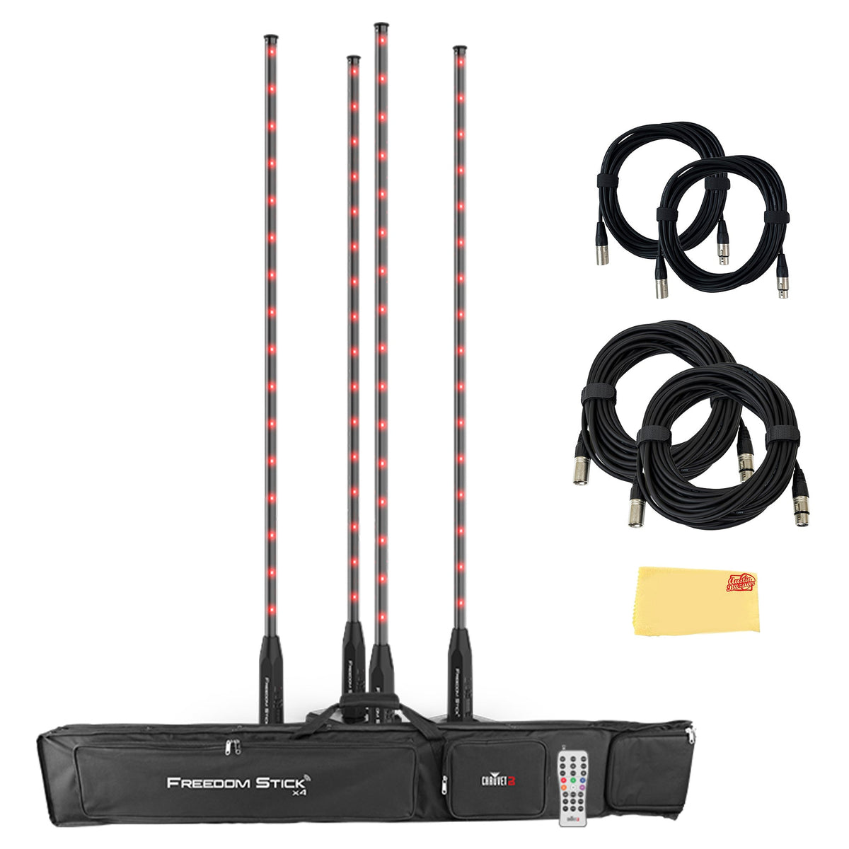 Chauvet DJ Freedom Stick X4 w/ DMX Cables