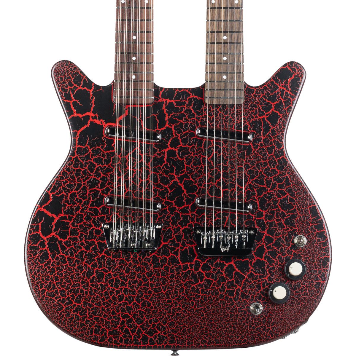 Danelectro 6/12 Doubleneck Electric Guitar - Red Crackle