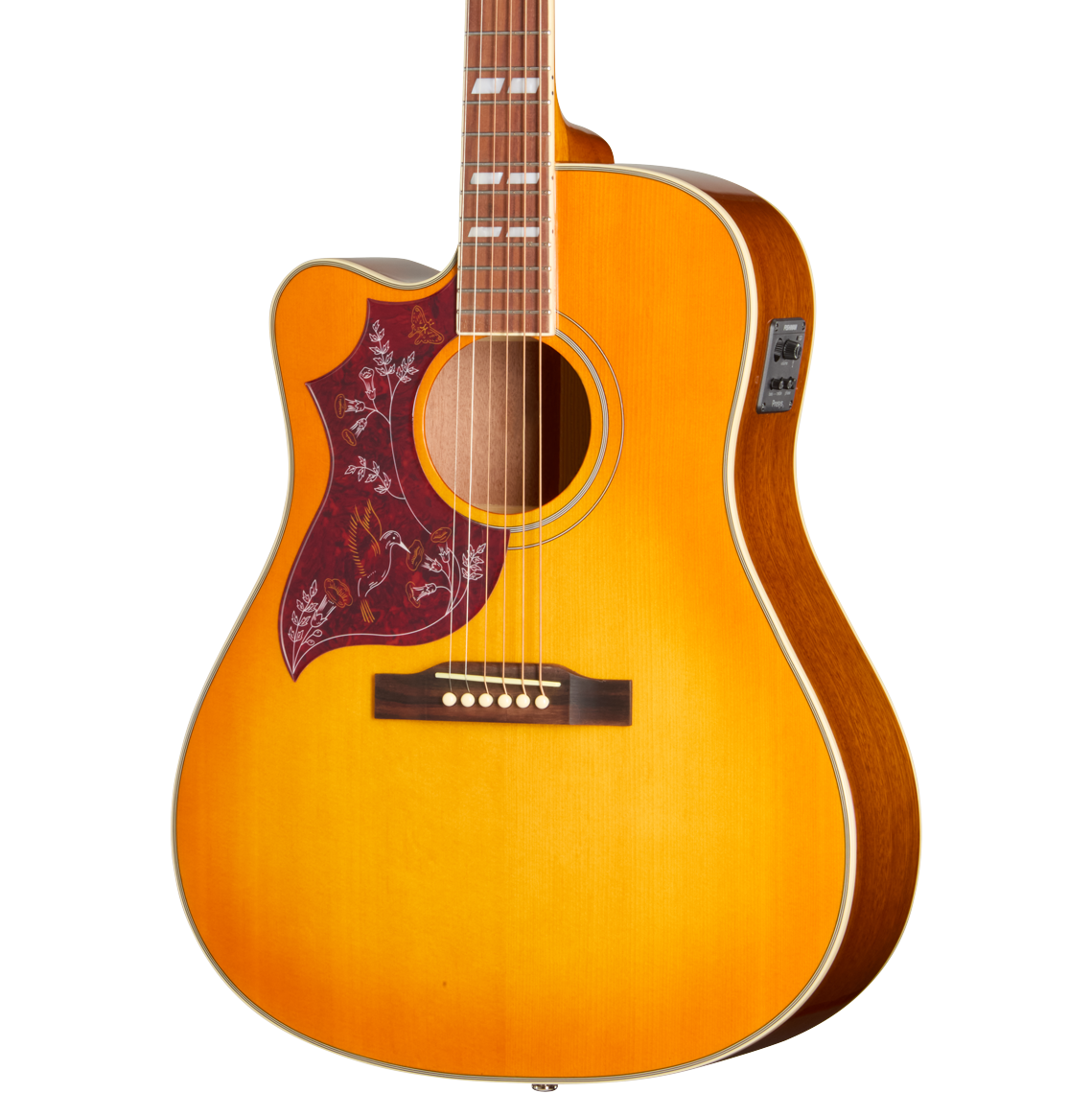 Epiphone Hummingbird Studio EC Left Handed Acoustic Electric Guitar - Heritage Cherry Sunburst