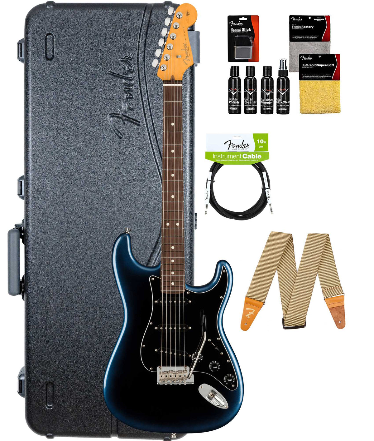 Fender American Professional II Stratocaster, Rosewood - Dark Night w/ Cleaning Kit