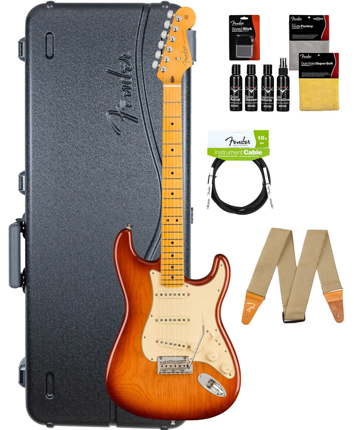 Fender American Professional II Stratocaster - Sienna Sunburst w/ Cleaning Kit