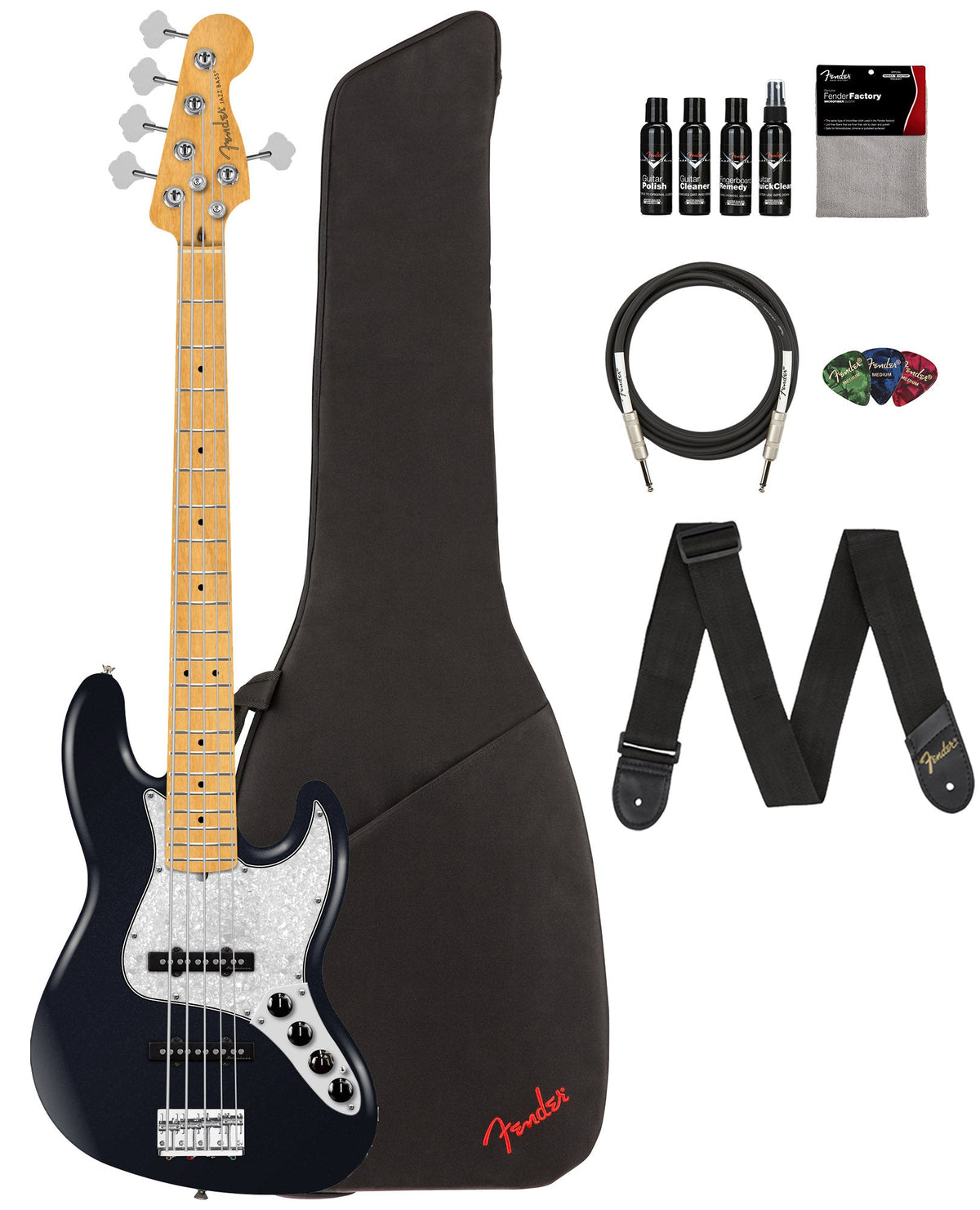 Fender Player II Modified Active Jazz Bass V - Dusk w/ Cleaning Kit