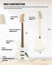 Fender Standard Jazz Bass - Olympic White w/ Guitar Cleaning Kit
