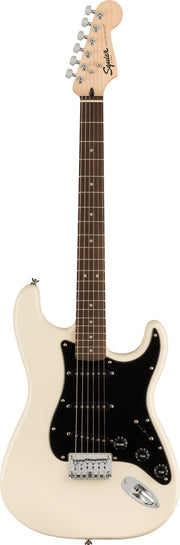 Fender Squier Bullet Stratocaster HT, Black Pickguard - Olympic White w/ Frontman 10G Amplifier
