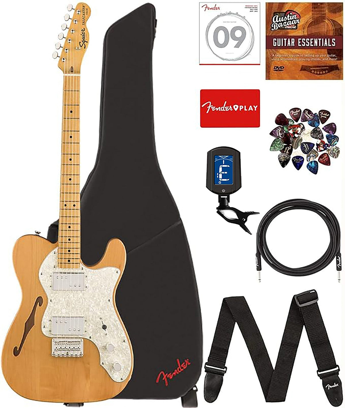 Fender Squier Classic Vibe '70s Telecaster Thinline - Natural w/ Gig Bag
