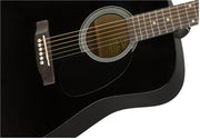 Fender Squier Dreadnought Acoustic Guitar - Black w/ Hard Case