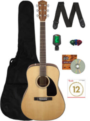 Fender CD-60 Dreadnought Acoustic Guitar - Natural w/ Gig Bag
