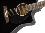 Fender CD-60SCE Solid Top Dreadnought Acoustic-Electric Guitar - Black