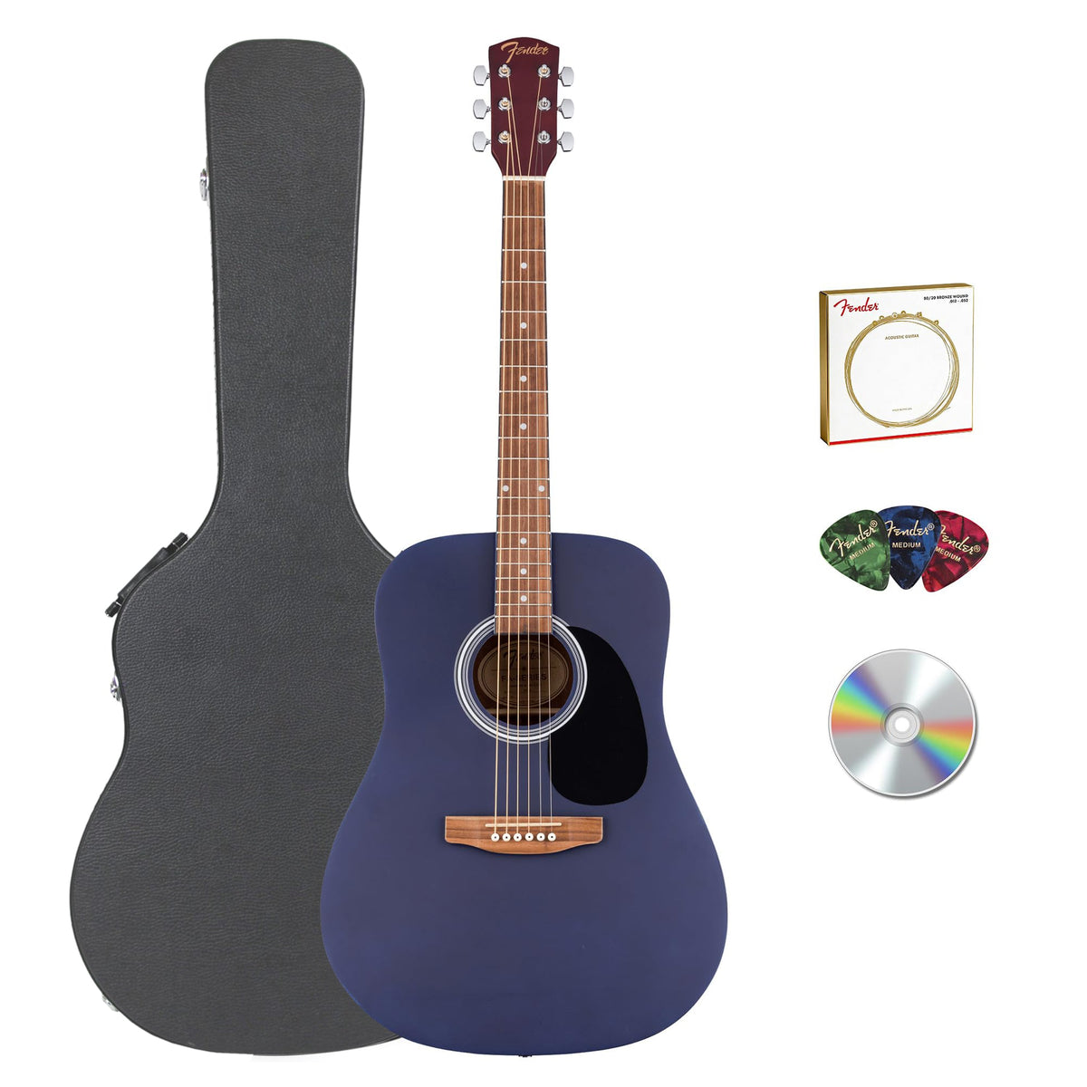 Fender FA Series Dreadnought Acoustic Guitar - Saphire Blue w/ Hard Case