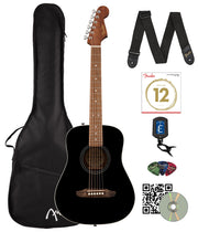 Fender California Standard Redondo Mini Acoustic Guitar - Black w/ Tuner