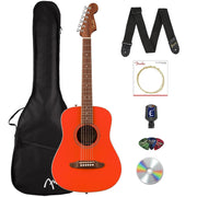 Fender California Standard Redondo Mini Acoustic Guitar - Fiesta Red w/ Tuner