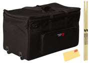 Gator Large Drum Bag with Wheels GP-EKIT3616-BW w/ Drumsticks