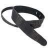 Henry Heller HAB2-BRN 2" Wide American Buffalo Leather Guitar Strap, Black