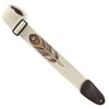 Henry Heller 2" Wide Embroidered Brown Feather Design David Hale Guitar Strap