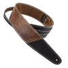 Henry Heller Two-Tone Leather Guitar Strap - Black/Brown