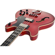 Hagstrom Viking Semi-Hollow Electric Bass - Wild Cherry Transparent