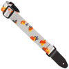 Henry Heller 1.5" Wide Ukulele Kid Strap  White With Print