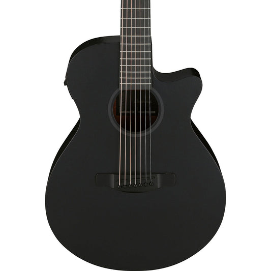 Ibanez AEG Series 7-String Acoustic Electric Guitar, Black Out