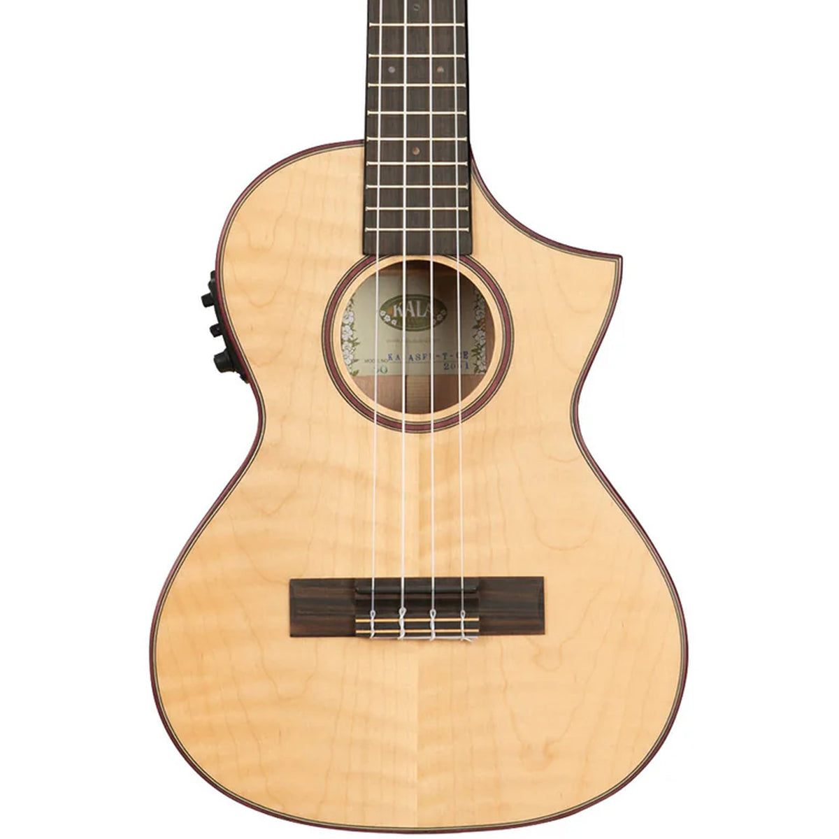 Kala KA-ASFM-T-CE All Solid Flame Maple Tenor Cutaway Electric w/ Bag
