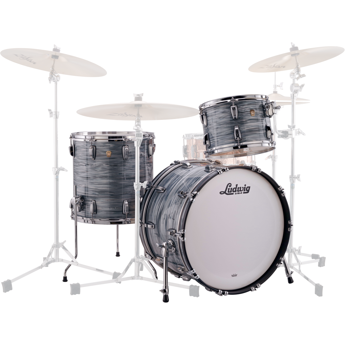 Ludwig LLC54233LX Legacy Mahogany Fab 3-Piece Shell Kit - Vintage Blue Oyster
