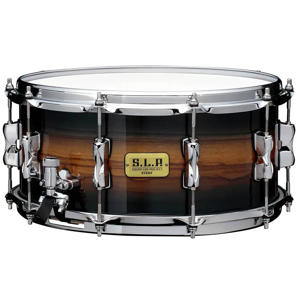 Tama SLP Bubinga/Maple 6.5x14 Snare Drum - Midnight Zebrawood Burst