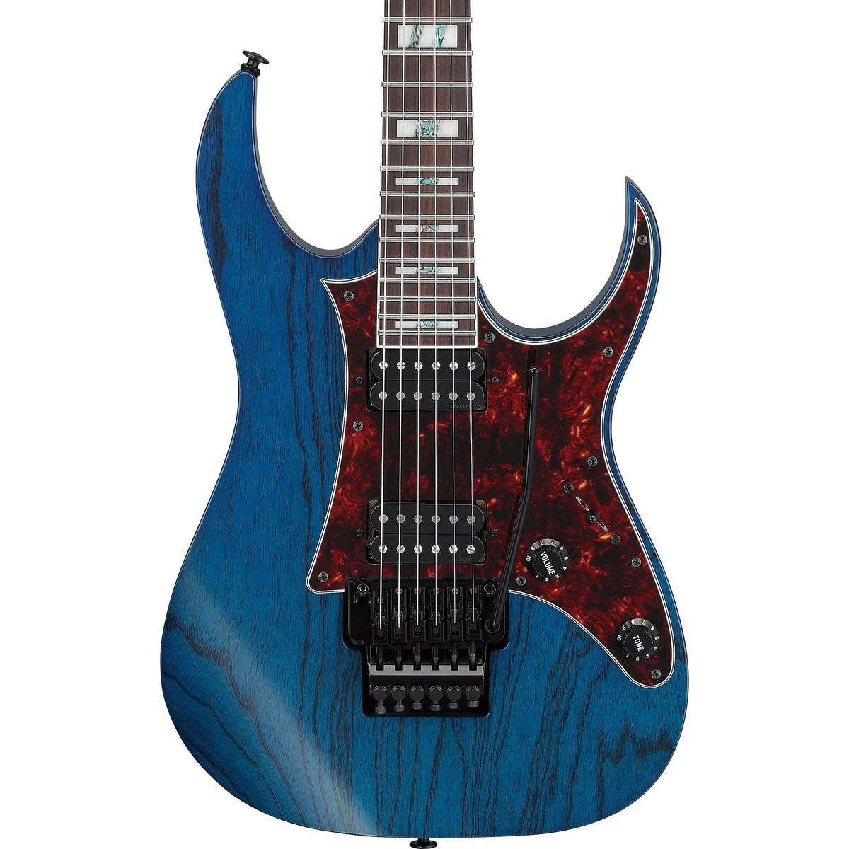 Ibanez RG653DX RG Prestige 6-String Electric Guitar - Transparent Deep Blue Flat