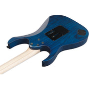 Ibanez RG653DX RG Prestige 6-String Electric Guitar - Transparent Deep Blue Flat