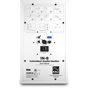 KALI AUDIO IN-8W V2 8" Powered 3-way Studio Monitor - 140W Speaker System - Boundary Compensation EQ Settings - For Mixing, Recording, Audio Production - XLR, TRS, RCA Inputs - Single, White