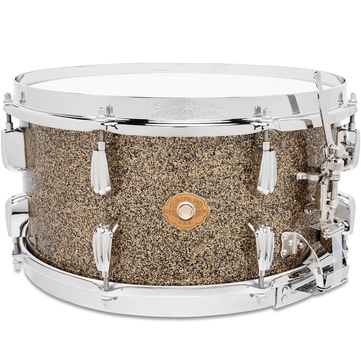 Slingerland Radio King 7x14 Solid Maple Snare Drum - Gold Glass
