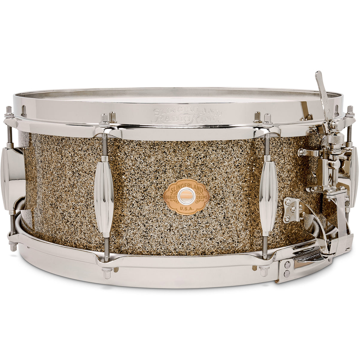 Slingerland Radio King 5.5x14 Solid Maple Snare Drum - Gold Glass