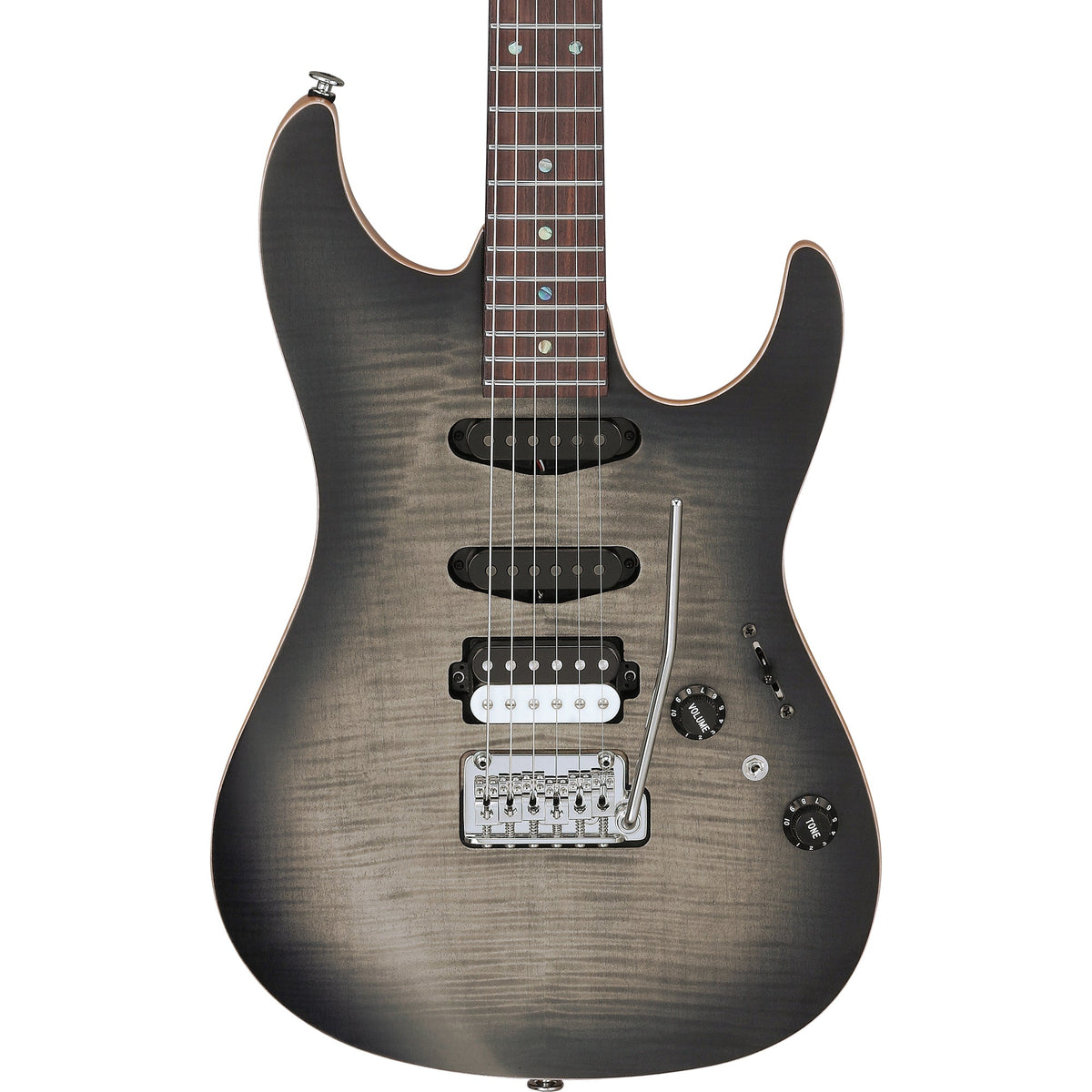 Ibanez TQM2 Tom Quayle Signature Electric Guitar - Charcol Black Burst Flat