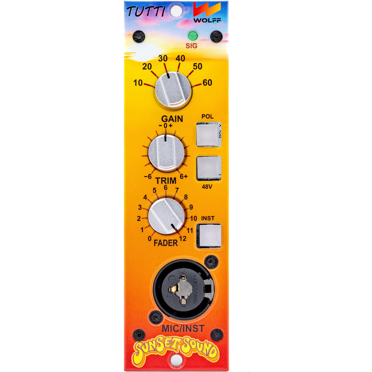 Wolf Audio SUNSET SOUND "TUTTI" 500 Series Mic Preamp