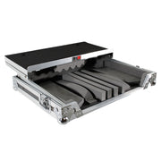 ProX Universal Flight Case with Shelf for Small-to-Medium Size DJ Controllers - Silver on Black