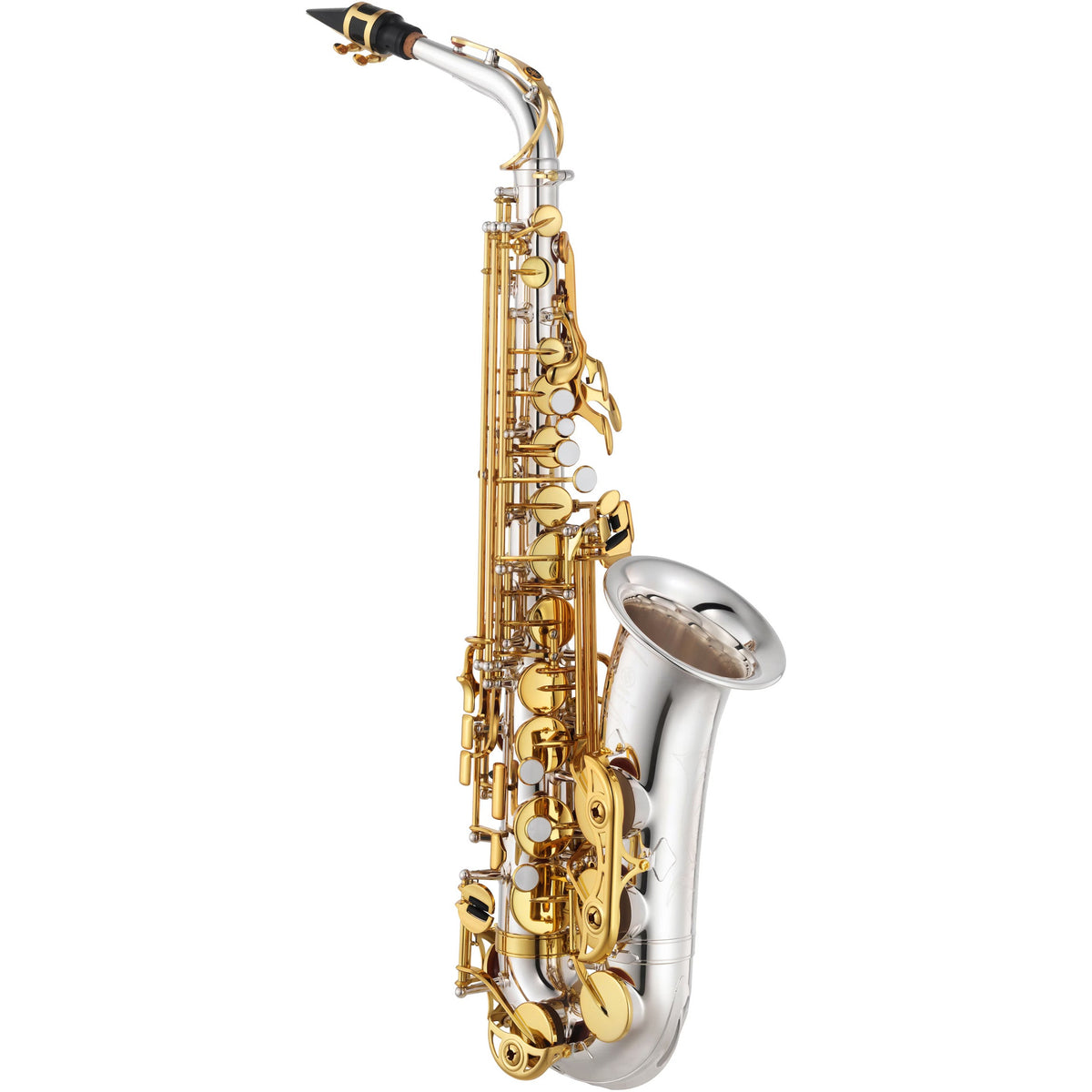 Yamaha YAS480SGLK Intermediate Alto Saxophone - Silver Plated with Gold Lacquer Keys