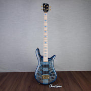 Spector Euro 4 LT Poplar Burl Over Ash Electric Bass Guitar - Faded Light Blue Gloss - CHUCKSCLUSIVE - #]C121NB23311