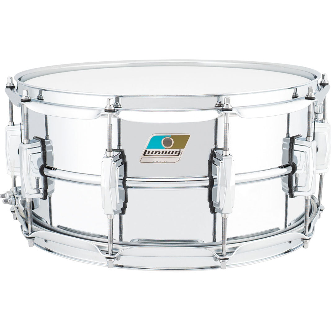 Ludwig LM402BON Supraphonic 6.5x14 Snare Drum - Blue and Olive Badge
