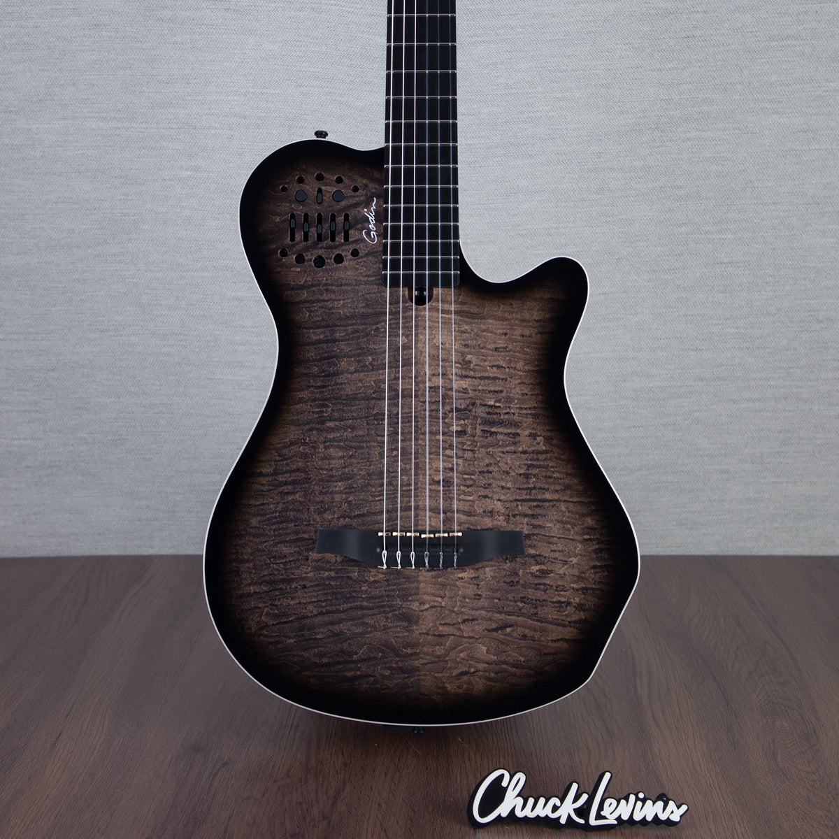 Godin MultiAc Grand Concert SA Nylon String Acoustic-Electric Guitar - Trans Black - CHUCKSCLUSIVE - #25311344