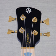 Spector Euro 4 LT Poplar Burl Over Ash Electric Bass Guitar - Faded Light Blue Gloss - CHUCKSCLUSIVE - #]C121NB23305
