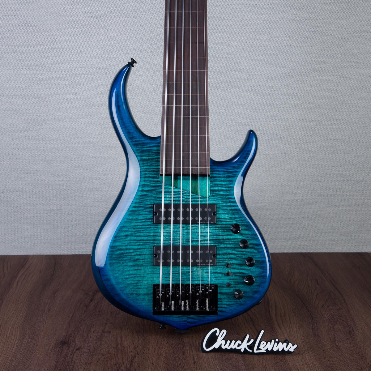 Sire M7-6 Fretless 6-String Bass Guitar - Transparent Blue