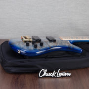 Spector Euro 4 LT Poplar Burl Over Ash Electric Bass Guitar - Faded Light Blue Gloss - CHUCKSCLUSIVE - #]C121NB23307