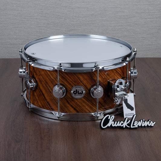 DW 6.5 x 14-Inch Collector's Maple Exotic Series Snare Drum - Natural Lacquer over Twisted Tropical Olive