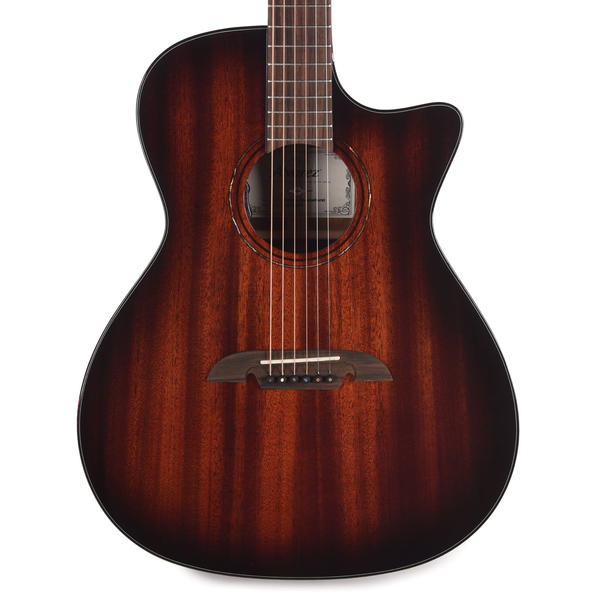 Alvarez MG66ce Masterworks Grand Auditorium Solid African Mahogany/Solid African Mahogany Shadowburst - MUSICTONER